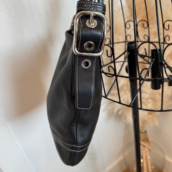 COACH Vintage 1415 Soho Black Leather Crossbody Shoulder Bag Hobo - Picture 3 of 15